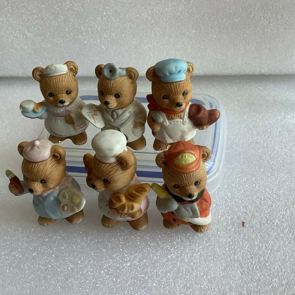 6 Vintage 1980 Homco Career Professional Bears Home Interior Figurines  #8820 - Picture 10 of 10